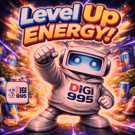 Robot Wearing Digi 995 Sweatshirt