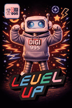 Robot Wearing Hoodie Saying Digi 995