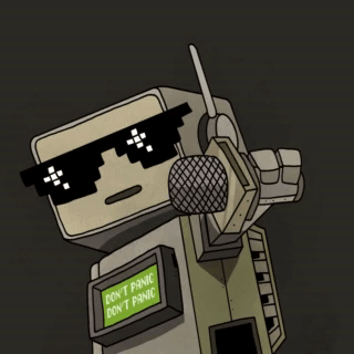 Robot Wearing Sunglasses Says Panic Don T Panic GIF