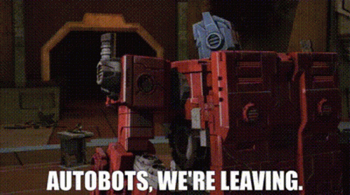 Robot With Autobots We're Leaving on Its Back