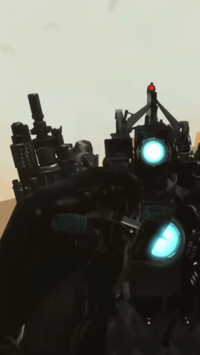 Robot With Blue Light Coming Out Of Eyes GIF