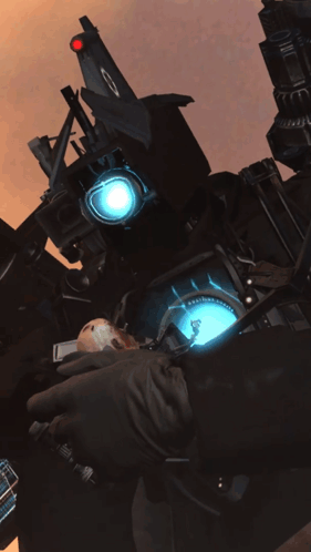 Robot With Blue Light Mouth GIF