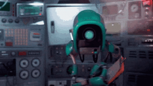 Robot With Camera on Head in Control Room