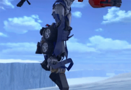 Robot With Car On Top GIF