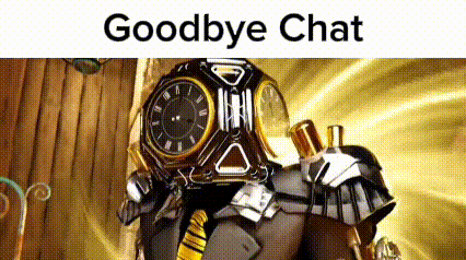 Robot With Clock On Head Saying Goodbye Chat GIF