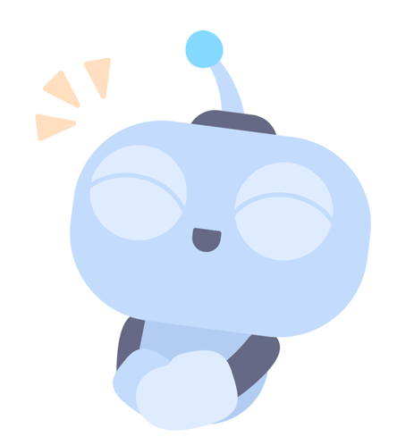 Robot With Eyes Closed and Blue Ball on Head