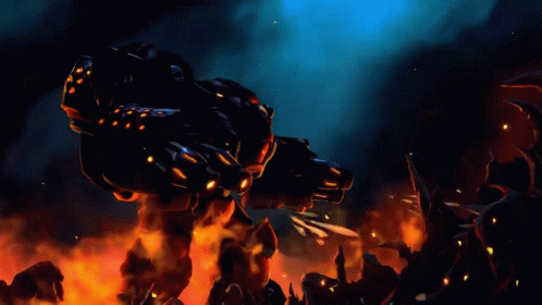 Robot With Flames From Arms