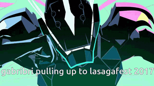 Robot With Gabribi Pulling Up To Lasagafest 2017 GIF