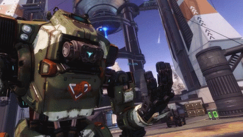 Robot With Heart on Chest Facing Building