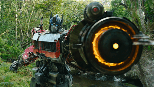 Robot With Large Flame Coming Out of Mouth