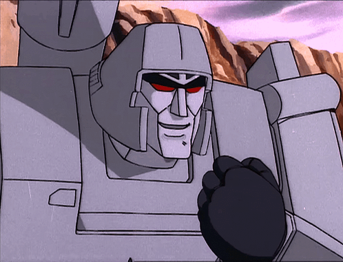 Robot With Red Eyes and Black Paw