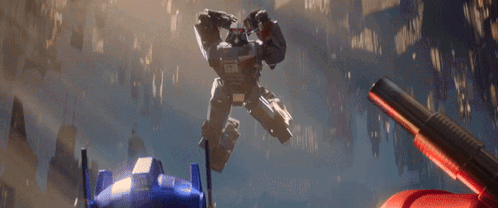 Robot With Red Eyes Fighting Another Robot With Gun