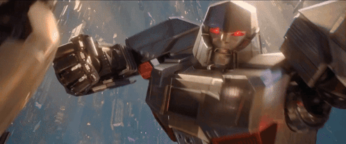 Robot With Red Eyes Punched
