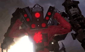 Robot With Red Heart Holding Gun