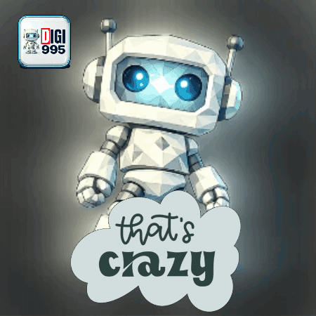 Robot With Sign Saying That's Crazy GIF