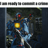 Robot With Smiley Face Holding Gun
