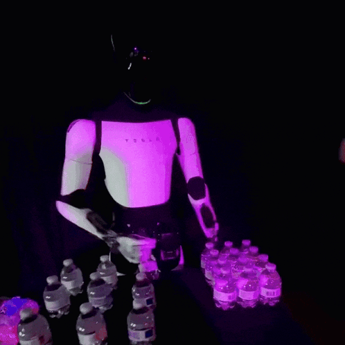 Robot With Tesla Logo