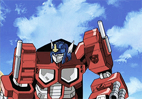 Robot With Transformer Logo on Chest