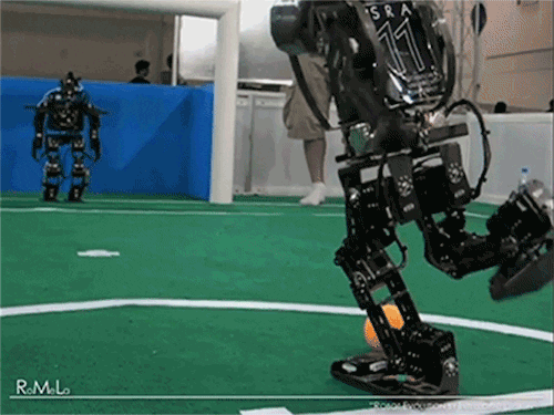 Robots Playing Soccer GIF