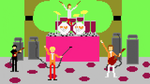 Vintage Pixel Art Rock And Roll GIF