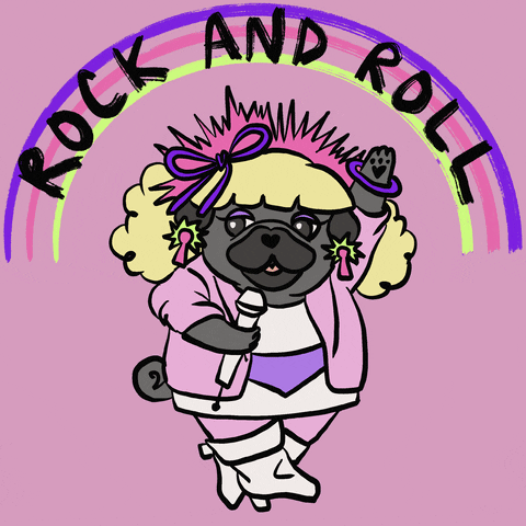 Classy Pug Rock And Roll GIF