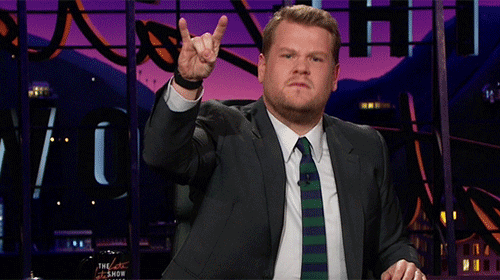 James Corden Rock And Roll Sign GIF
