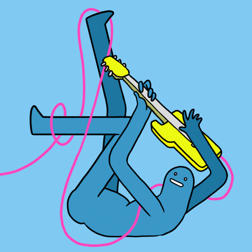 Animated Man Guitar Solo Rock And Roll GIF