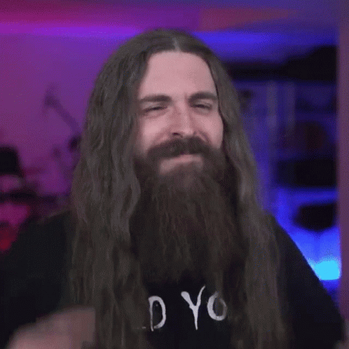 Rock And Roll Happy Bearded Guy GIF