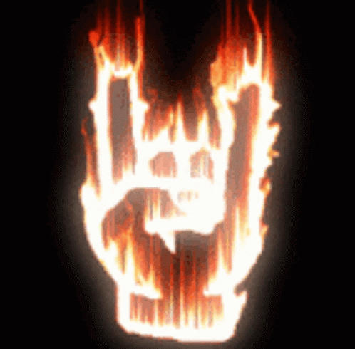 Rock and Roll Sign in Flames