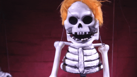 Rock Hand Sign Spooky Skeleton GIF
