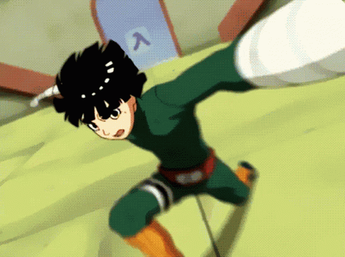 Rock Lee Punching And Kicking GIF