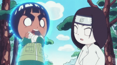 Rock Lee Punching Byakugan GIF