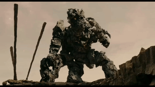 Rock Monster Statue on Hillside
