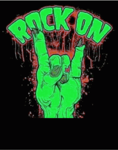 Rock On Blinking Green Led Lights GIF