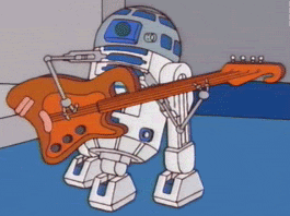 Rock On Cute R2d2 Playing Guitar GIF
