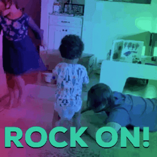 Rock On Little Kiddo With Daddy GIF