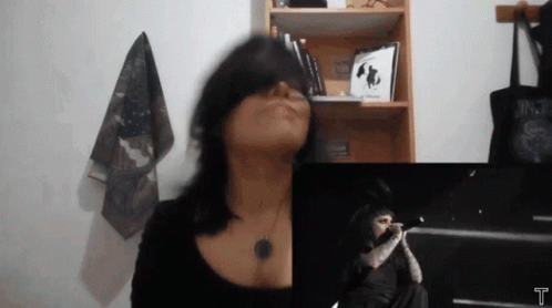 Girl Listening To Rock Star GIF