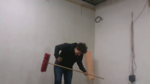 Broom Guitar Rock Star GIF