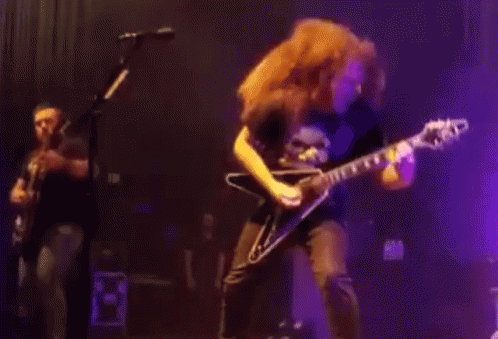 Rock Star Head Bang Performance GIF