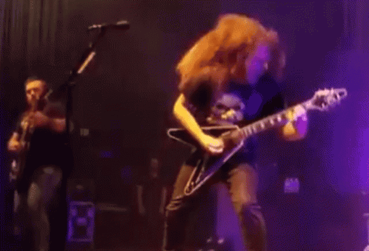 Rock Star Head Bang Performance GIF