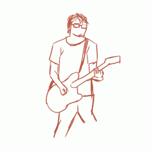 Rock Star Playing Guitar Animation GIF