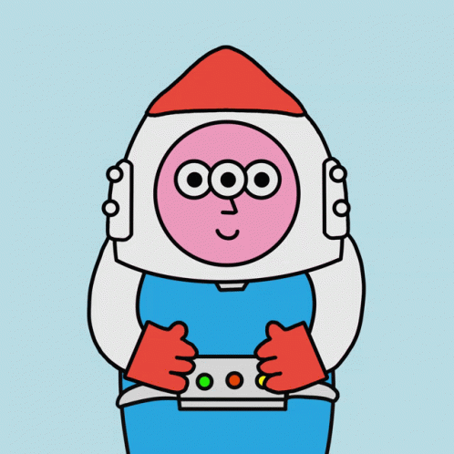 Rocket Drawing With Pink Face