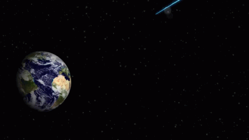 Blue Rocket Falling To Earth GIF