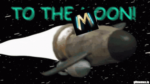 Rocket Flying Through Space To The Moon GIF