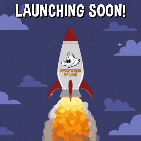 Rocket Flying With Launching Soon GIF