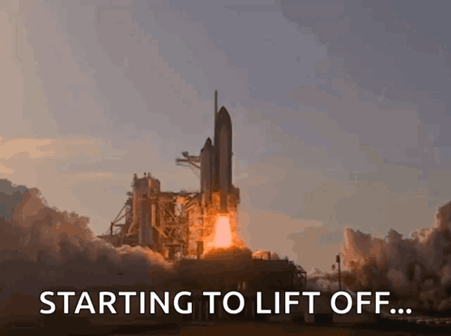 Rocket Launching Starting To Lift Off