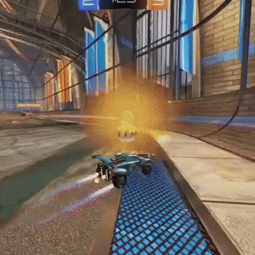 Rocket League Car Flying Through Building