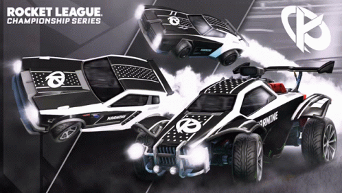 Rocket League Championship Series Black and White Car