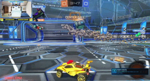 Rocket League Game on Screen