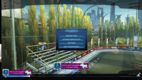 Rocket League Paused Screen Screenshot